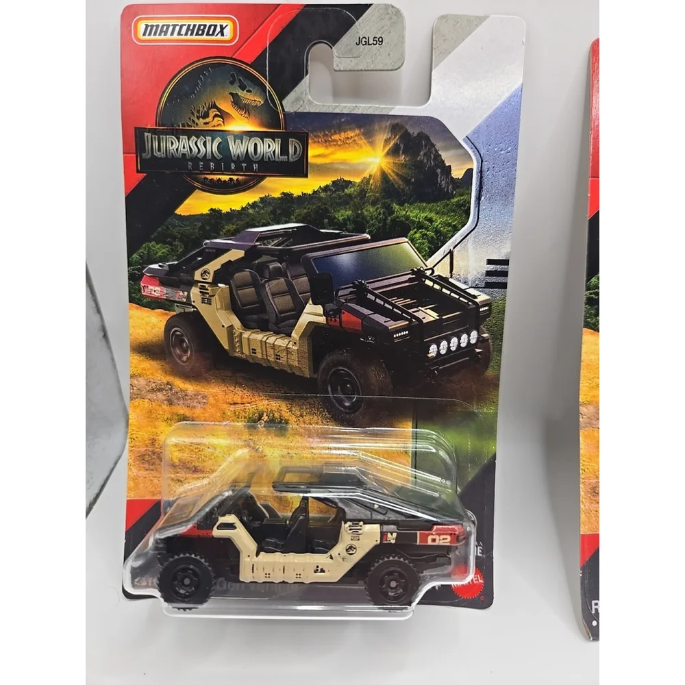 Jurassic World Rebirth MATCHBOX LOT OF 3 - Jeep, Copter, Off Road InGen Mercedes